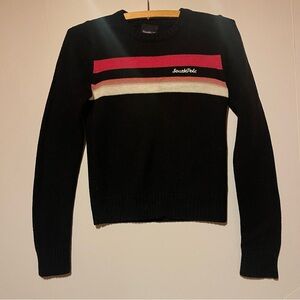 Vintage Y2K South Pole Size M Sweater Black With Light And Dark Pink Stripes